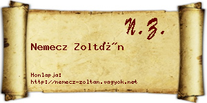 Nemecz Zoltán névjegykártya